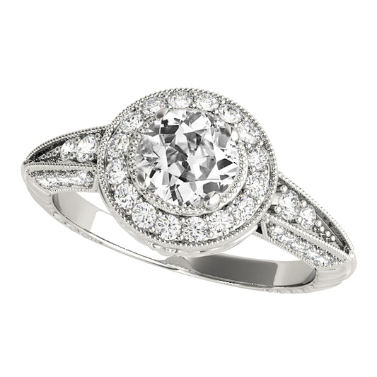 Old Mine Cut Halo Ring