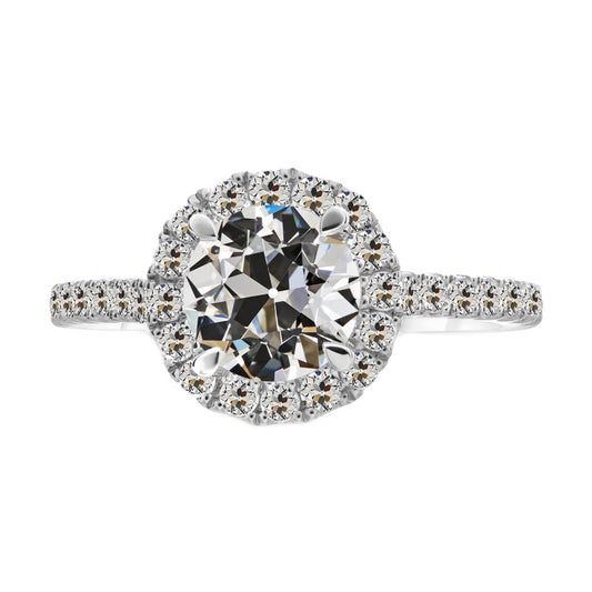 natural round diamond 3.50ct ring front view