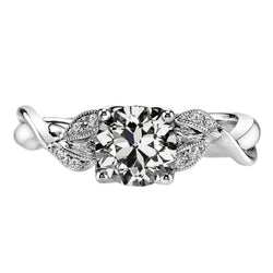 Real  3 Carats Old Mine Natural Diamond Cut Milgrain Anniversary Ring