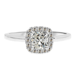 Old Miner Cushion And Round Halo Genuine Natural Real Diamond ( Not Lab Grown ) Ring 4 Carats