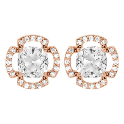 Old Miner Cushion Diamond Elegant Stud Earrings 7.50 Ct