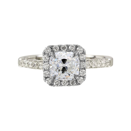 Old Miner Halo Diamond Ring Pave Set Jewelry