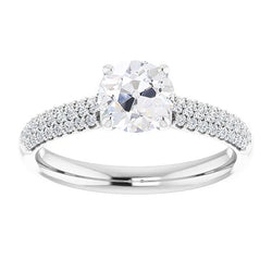 Old Miner Diamond Engagement Ring With Multi-Row Accents 5 Carats