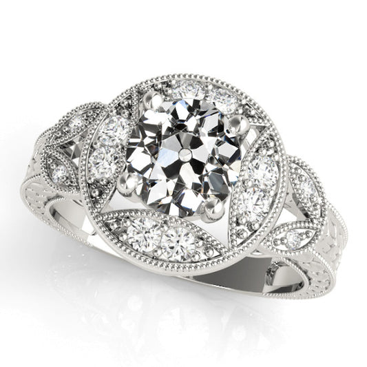 Old Miner Diamond Halo Ring  3.25 Carats