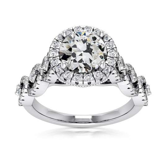 natural round diamond 7.50ct ring front view