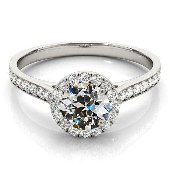 Old Miner Diamond Halo Wedding Ring With Accents