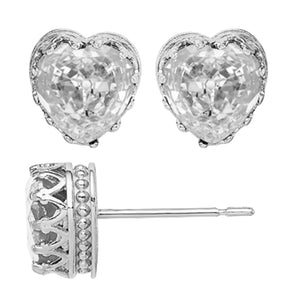 Genuine Diamond Heart Stud store Earrings