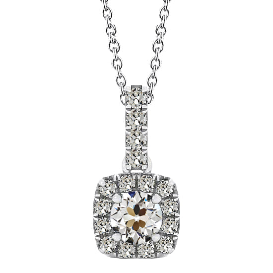natural round diamond 2.50ct pendant front view