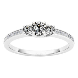 Real  3 Carats Old Miner Real Diamond Ring Trellis Setting Gold 14K