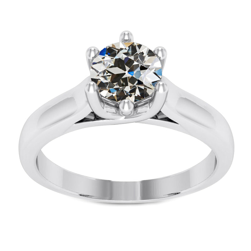 natural round diamond 2ct ring front view