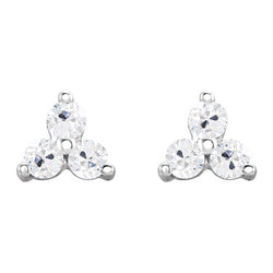 Old Miner Diamond Stud Earrings 6 Carats Round Cut White Gold 14K