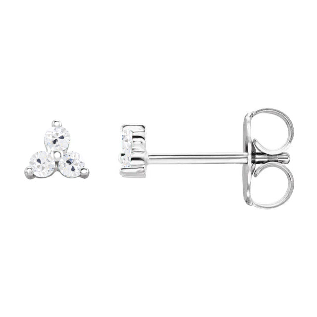 Old Miner Diamond Stud Earrings 6 Carats Round Cut White Gold 14K