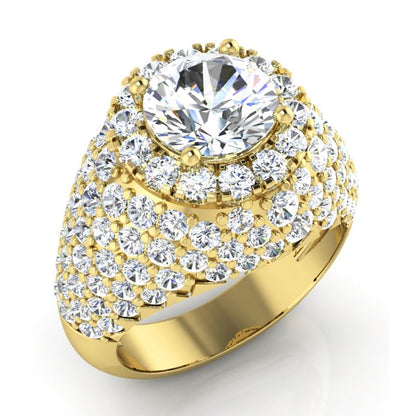 Old Mine Cut Diamond Cluster Ring