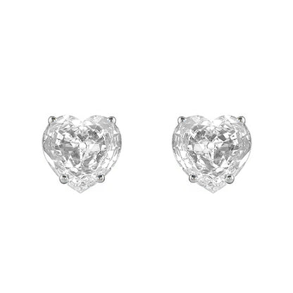 Old Miner Heart Studs 5 Ct Gold Diamond Earrings  