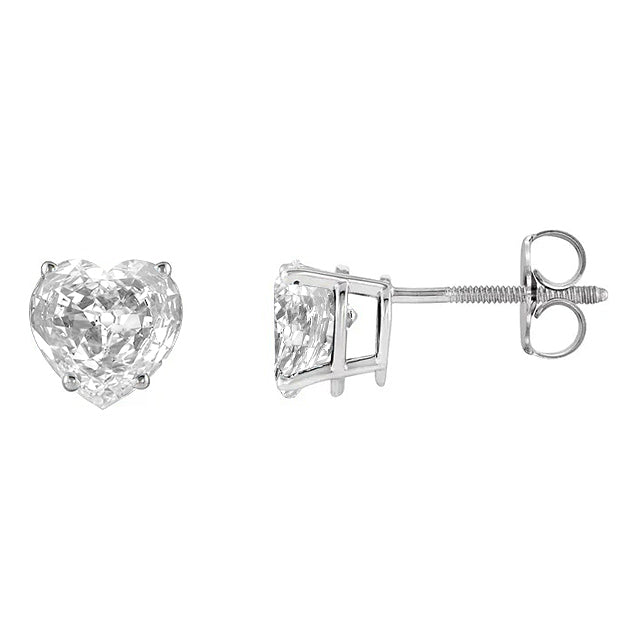 Old Miner Heart Studs 5 Ct Gold Diamond Earrings 