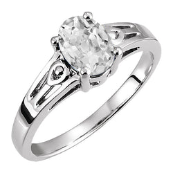 4 Carats Old Miner Oval Real Diamond Antique Style White Gold 14K