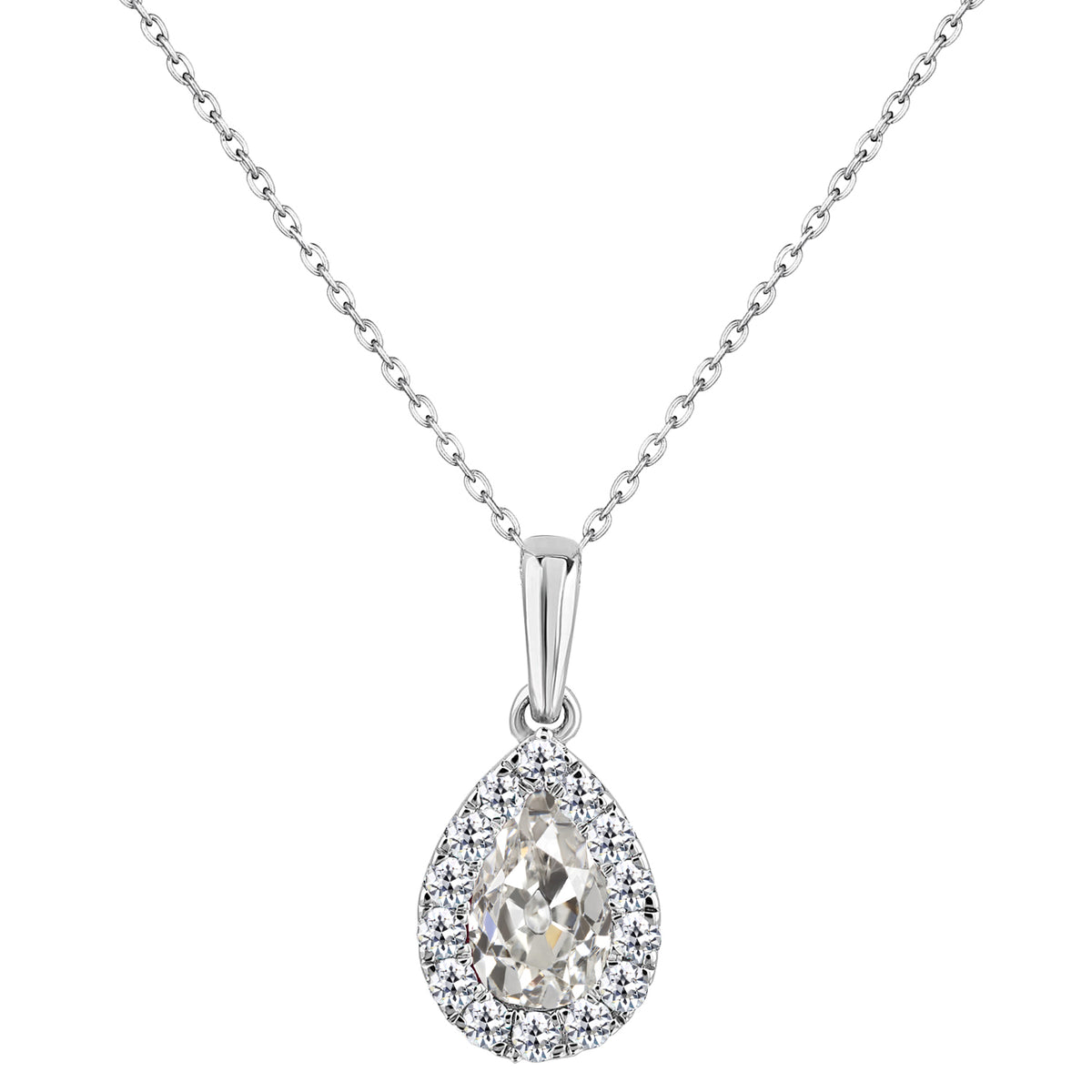 natural round diamond 2.50ct pendant front view