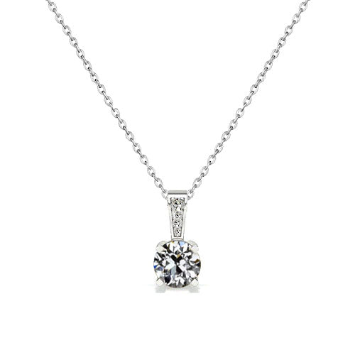 Old Miner Pendant 1.50 Carats Round Cut Diamond 