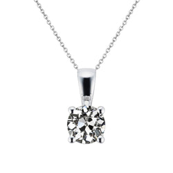 Old Miner Pendant 1.50 Carats White Gold Necklace