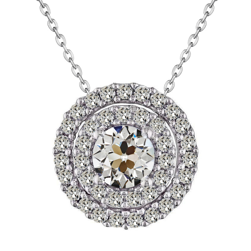 natural round diamond 5.50ct pendant front view