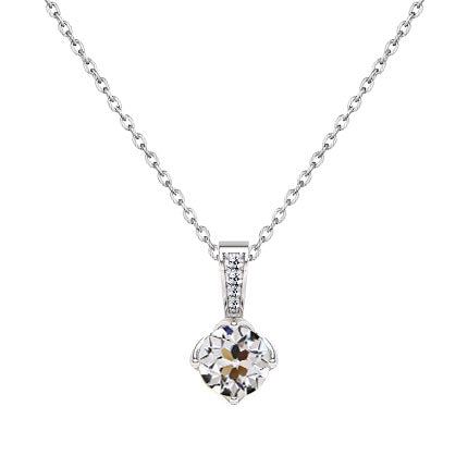 Old Miner Round Diamond Pendant 1.50 Carats Gold Jewelry 