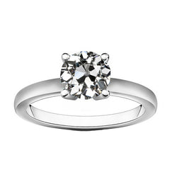 2 Carats Old Miner Solitaire Natural Diamond Ring White Gold 14K