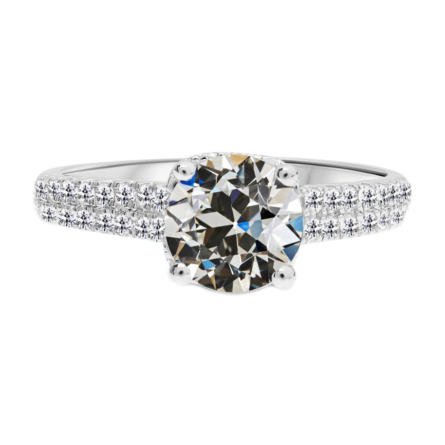 3 Carats Old Miner Solitaire With Accent Engagement Diamond Ring