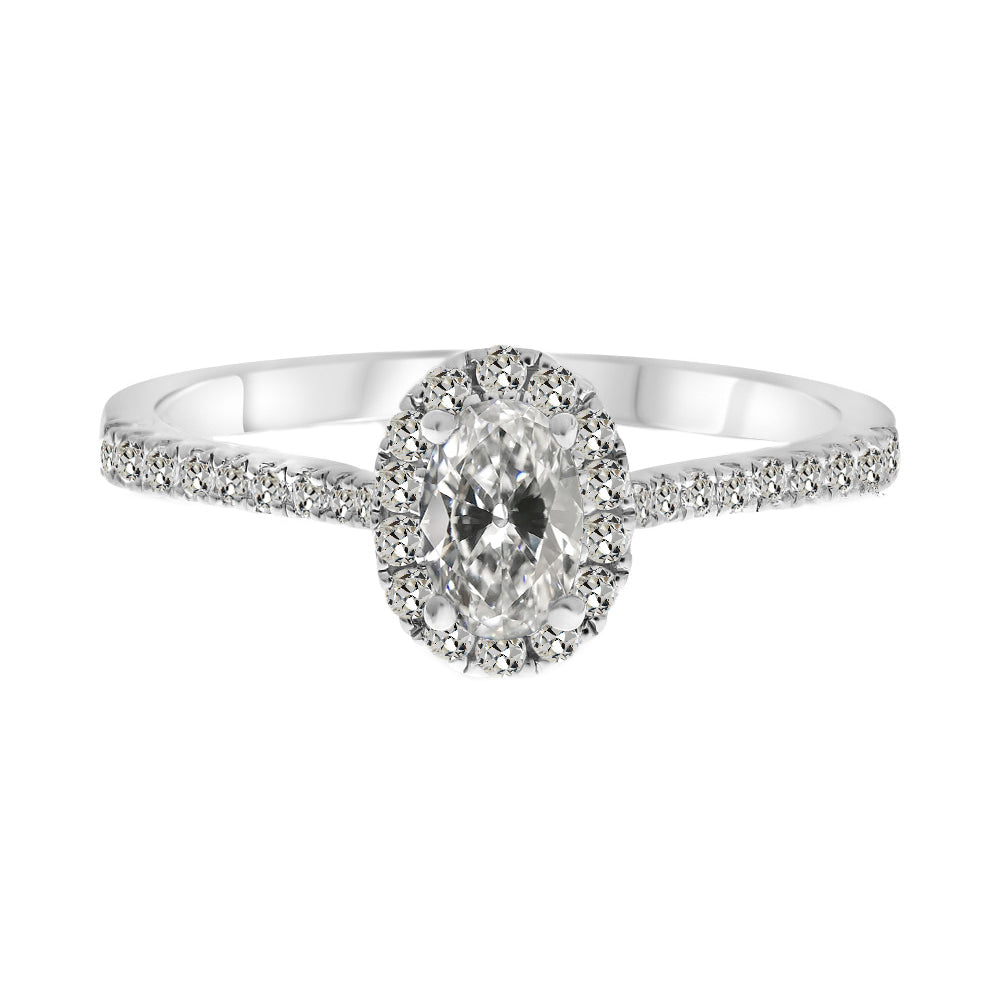 natural round diamond 3ct ring front view