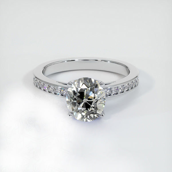 White gold Oval Anniversary Old Miner Diamond Ring