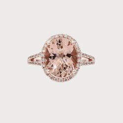 Natural Morganite Ring 33.75ct - Rose Gold 14K