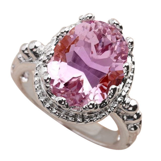 Women Jewelry Sparkling Unique Gemstone Ring White Gold Diamond 