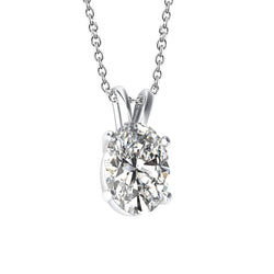 Oval Cut Genuine Natural Earth Mined Diamond Necklace Pendant Women 1.5 Ct. Gold Fine Jewelry