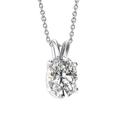 Oval Cut Genuine Natural Earth Mined Diamond Necklace Pendant Women 1.5 Ct. Gold Fine Jewelry