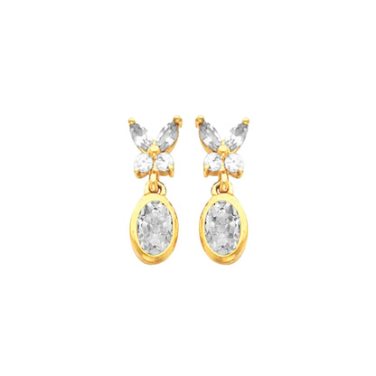 Old Miner Cut Diamond Stud Earrings Yellow Gold