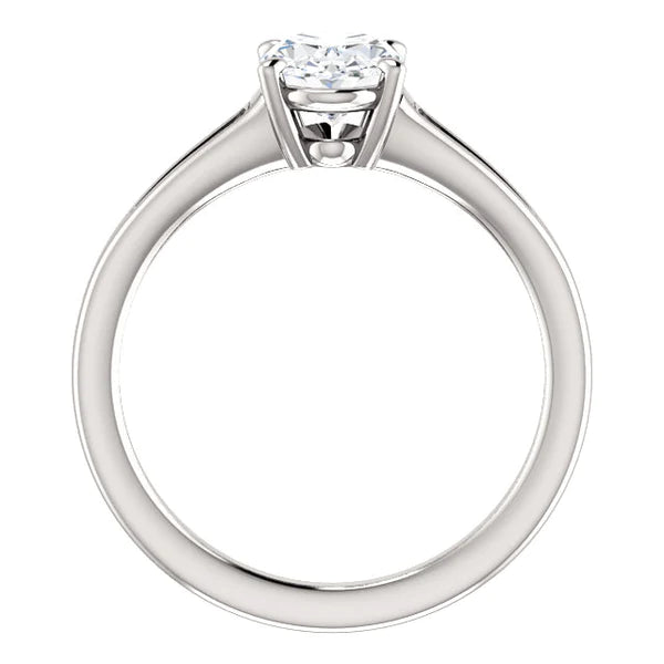 Solitaire Diamond Engagement 4 Prongs Oval Cut