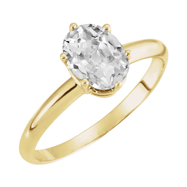 Oval Cut Solitaire Engagement Ring 4 Carats Yellow Gold