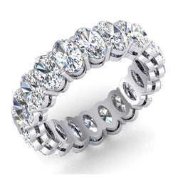 Oval Diamond Eternity Band Gold 14K Ladies Jewelry 4 Ct.