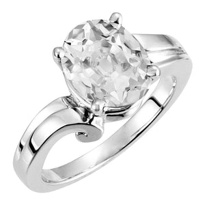 Oval Diamond Old Cut Solitaire Ring 5 Carats
