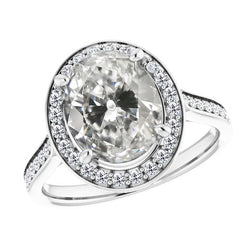 Natural Diamond Ring 5.50ct - White Gold 14K
