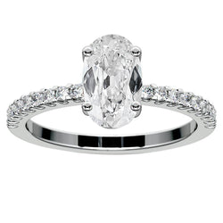 Oval Diamond Old Miner Wedding Ring With Round Accents 7.25 Carats