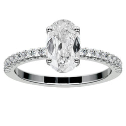Oval Natural Earth Mined Diamond Old Miner Wedding Ring With Round Accents 7.25 Carats