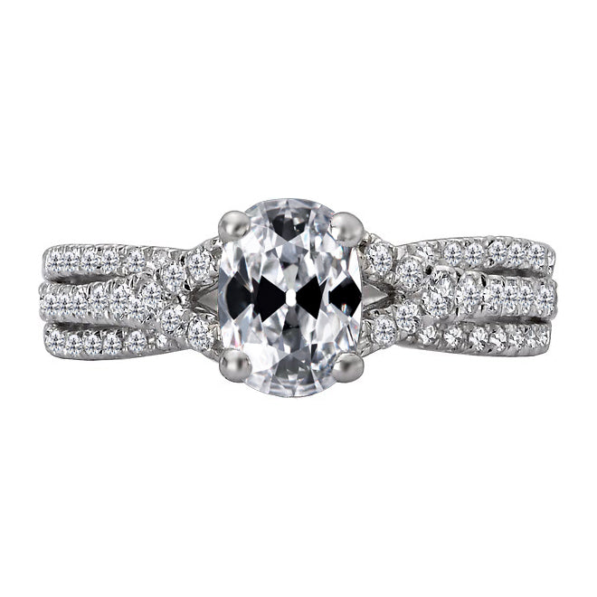 natural round diamond 3.50ct ring front view