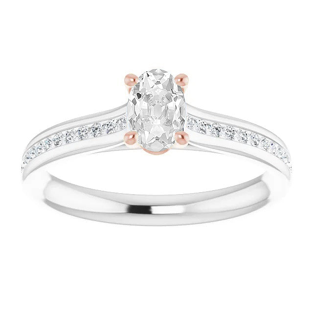  Solitaire Ring with Accents White Gold Diamond