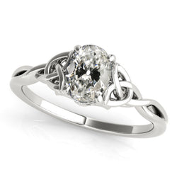 Oval Old Cut Diamond Solitaire Ring Infinity Knot Style 3 Carats