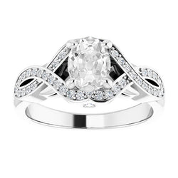 Genuine   Oval Old Cut Diamond Wedding Ring Prong Set 6 Carats Split Shank