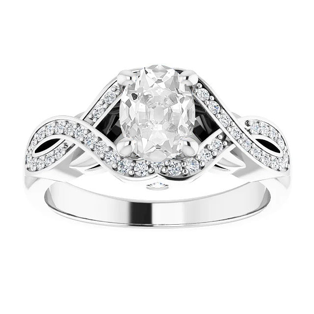 Oval Old Cut Diamond Wedding Ring