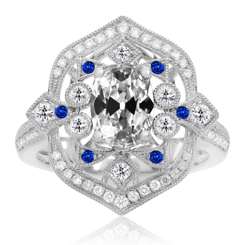 natural round diamond 7ct ring front view
