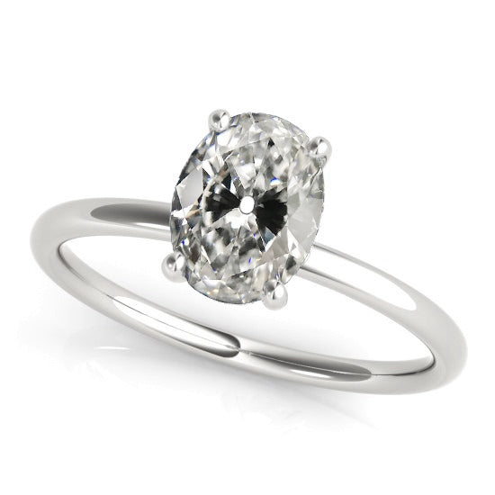 Elegant Style Oval Old European Diamond Solitaire Ring