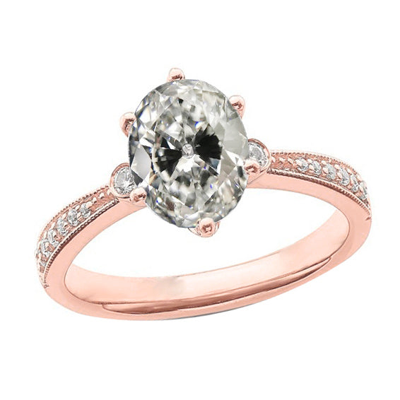 Oval Old Mine Cut Diamond Ring