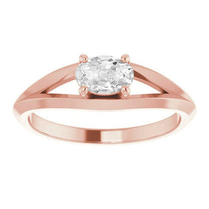 natural oval diamond 3ct ring front view